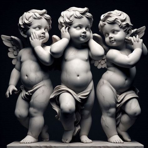 Cherubs Tattoo Designs, Angel Praying, Cherub Art Paintings, Cupid Statue, Praying Cherub, Cherub Tattoo Designs, Cherub Statue, Angel Back Tattoo, Cherub Biblical