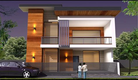 Here you will find photos of interior design ideas. Get inspired! 30ft Front Elevation, Indian House Exterior Design, North Facing House, Building Front Designs, 2 Storey House Design, House Outer Design, Modern Small House Design, Modern Exterior House, Bungalow Exterior