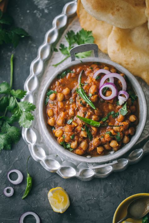 Chola Chana Masala | Playful Cooking #chickpea #multipot #instapot #stew #foodphotography Chole Bhature Photography, Masala Chaas Photography, Chola Bhatura Recipe, Chenna Masala Recipe, Easy Chana Masala Recipe, Vegan Chana Masala Recipe, Bhatura Recipe, Chole Masala, Dry Chickpeas