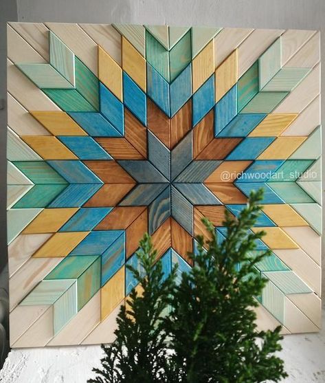 3 D Wall Art, Wood Wall Art Geometric, Tre Kunst, Wood Art Diy, Wood Wall Art Diy, Diy Wand, Wall Art Geometric, Reclaimed Wood Wall Art, Reclaimed Wood Art