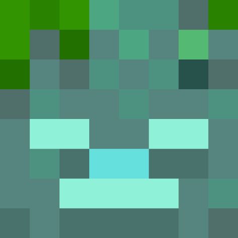 Here you will find the Minecraft Drowned face . If you like you can do two things, download the image to your computer or print it. Drowned Minecraft, Minecraft Heads, Minecraft Face, Painting Minecraft, Mobs Minecraft, Minecraft Beads, Minecraft Pattern, Minecraft Theme, Minecraft Blocks