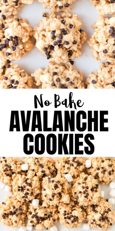 No Bake Avalanche Cookies Recipe, Christmas Avalanche Cookies, Holiday Avalanche Cookies, Avalanche Cookies No Bake, No Bake Avalanche Cookies, Cookies With Rice Krispies, Santa Cookie Recipe, Avalanche Cookies, Best No Bake Cookies