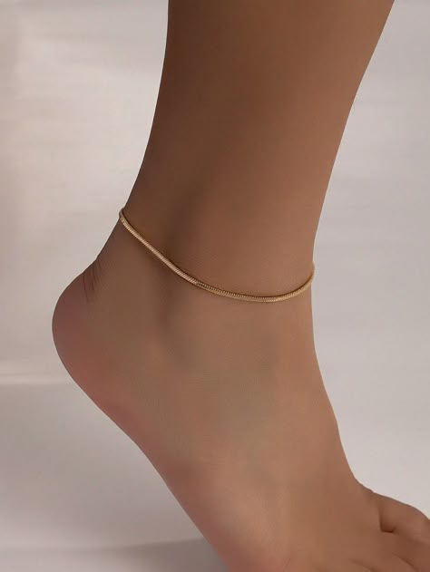 Leg Anklets, Anklet Jewelry Gold, Gold Anklet Designs, Adjustable Minimalist Gold Anklet, Elegant Gold Metal Anklet, Skin-friendly Gold Minimalist Anklet, Gold Chain Metal Anklet, Great For Gifts, Leg Jewelry, Ankle Bracelets Gold