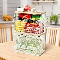 Potato And Onion Storage, Magazine Office, Produce Basket, Trailer House, Produce Baskets, Onion Storage, Potato Storage, Tiered Fruit Basket, Kitchen Countertop Organization