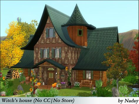 Sims 4 Witch House, Witch's House, Witchy House, Summer Hill, My Sims, The Sims 2, The Sims 3, House No, Modern Cottage