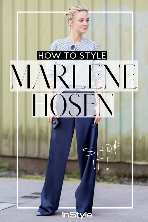 Wie du deine Marlene Hose im Sommer 2018 stylst! Wir zeigen dir coole Outfits und Teile zum Nachshoppen. #marlenehose #styling #trends #fashiontrends #mode #fashion Marlene Jeans, Lederhosen Outfit, Marlene Hose, Style Moodboard, Marlene Dietrich, Inspiration Mode, Business Outfits, Palazzo Pants, Mode Fashion