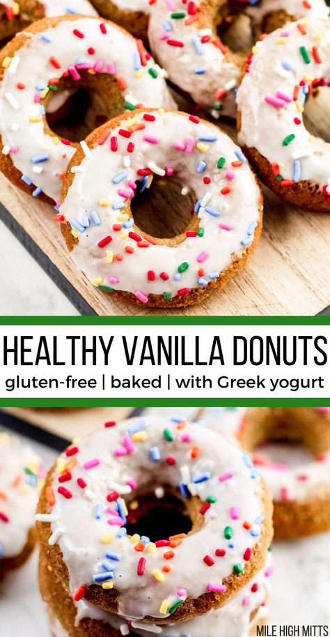 Healthy Donuts Recipe, Protein Donuts, Gluten Free Lasagna, Healthy Donuts, Baked Donut Recipes, Breakfast Easy, Gluten Free Breakfast, Quick Dessert, Gluten Free Donuts