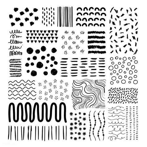 Hand drawn patterned design elements vector set | free image by rawpixel.com / Sicha Doodle Background, Hand Design, Free Hand Drawing, Vector Background Pattern, Line Pattern, Hand Drawn Pattern, Doodle Illustration, Doodle Art Designs, Zentangle Patterns