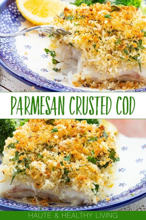 How To Prepare Cod Fish, Parmesan Cod Baked, Parmesan Crusted Cod Baked, Fish Dinner Recipes For Family, Best Baked Cod Recipes, Recipes For Cod Fish, Cod Loin Recipes Baked, Cod Marinade Recipes, Crusted Cod Recipes