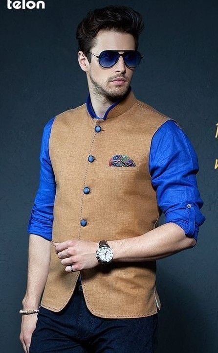 MEN WEDDING/PARTY WEAR INDIAN ETHNIC CUSTOM MDE DESIGNER NEHRU JACKET WAIST COAT Wedding Suits Men Indian, Cheap Suits For Men, Mens Party Wear, Nehru Jacket For Men, Indian Jackets, Indian Groom Wear, Wedding Dresses Men Indian, Wedding Dresses Indian, Blue Suits