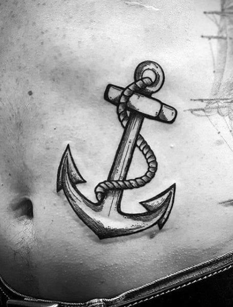 Stomach Tattoo Designs, Miniature Tattoo, Anchor Tattoo Ideas, Simple Anchor Tattoo, Small Tattoos With Meaning Quotes, Anker Tattoo Design, Small Anchor Tattoos, Small Rib Tattoos, Rib Tattoos For Guys