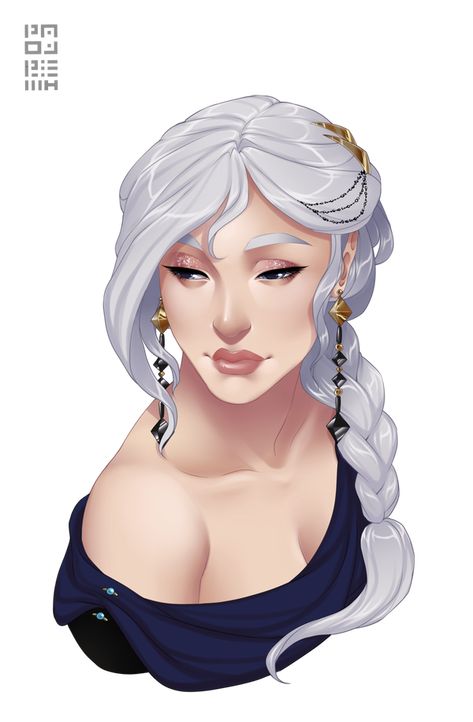 Commission - Vaheoke by PaolaPieretti Warrior Angel, Female Character Inspiration, Arte Fantasy, Fantasy Rpg, Character Creation, Dnd Characters, Character Portraits, White Hair, Character Design Inspiration