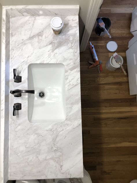 Large Tile Countertops Bathroom, Bathroom With Quartz Countertop, Quartz Countertops For Bathroom, Porcelain Bathroom Countertops, Quartz In Bathroom, Solid Surface Bathroom Countertops, Quartz Bathroom Countertops Vanities, Leathered Marble Countertops, Cultured Marble Countertops Bathroom