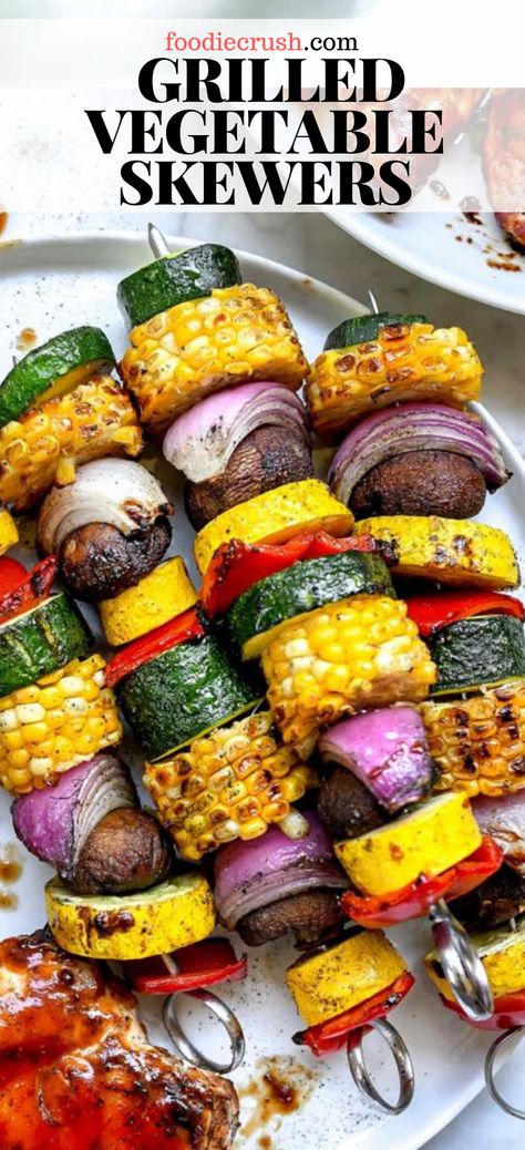 Nsng Meals, Vegetables Platter, Vegetables On The Grill, Foodiecrush Recipes, Grilled Veggie Kabobs, Best Grilled Vegetables, Vegan Grilling Recipes, Veggie Grill, Grill Vegetables