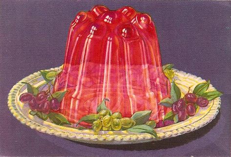 Meat Curing, Paintings Collage, Gelatin Art, Jello Desserts, Jello Salad, Vintage Dessert, Jello Molds, Jell O, Jelly Mould