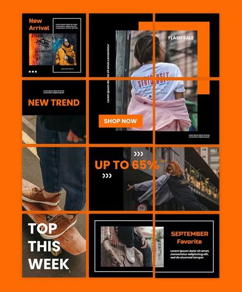 Fashion Trend Instagram Puzzle Template PSD Instagram Puzzle Design, Instagram Puzzle Feed, Instagram Puzzle Template, Puzzle Template, Instagram Puzzle, Advertise Your Business, Creative Template, Puzzle Design, Fashion Sale