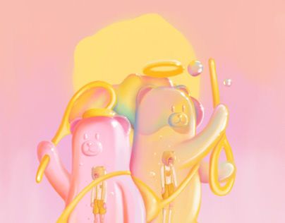 Gummy world | Behance Gummy Illustration, Aurora Sleeping Beauty, Texture, Pink, Color, Design, Art