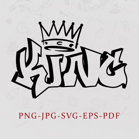 King Graffiti, SVG, Crown Graffiti King, Jersey Font, Blood Wallpaper, Image King, Omerta Tattoo, Black Color Palette, Graffiti Words, Tattoo Lettering Fonts, Tattoo Font