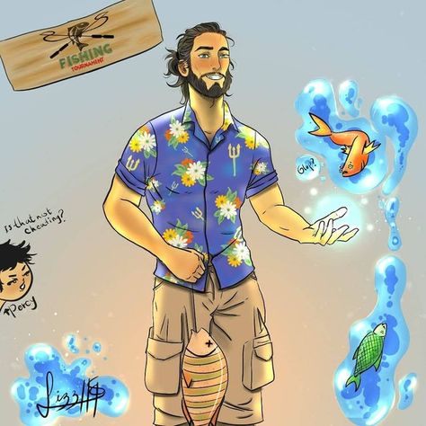 Neal Illustrator Poseidon, Poseidon Character Design, Posiden Percy Jackson, Poseidon Drawing, Poseidon Percy Jackson, Fabian Penje, Hoo Fanart, Apollo Percy Jackson, Twelve Olympians