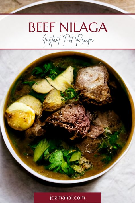 Cozy up your kitchen with the rich aromas of Beef Nilaga (Bulalo) made easy with the Instant Pot! Savor the tender beef and flavorful broth with a recipe perfect for chilly evenings. #instantpotrecipes #instantpotcooking #homemade #foodie #instantpotmeals #beefnilaga #beefrecipes #soupseason #beef Nilaga Instant Pot, Beef Nilaga Recipe Instant Pot, Beef Nilaga Recipe, Nilaga Recipe, Beef Nilaga, Filipino Soup Recipes, Filipino Soup, Beef Shank, Soup Dish