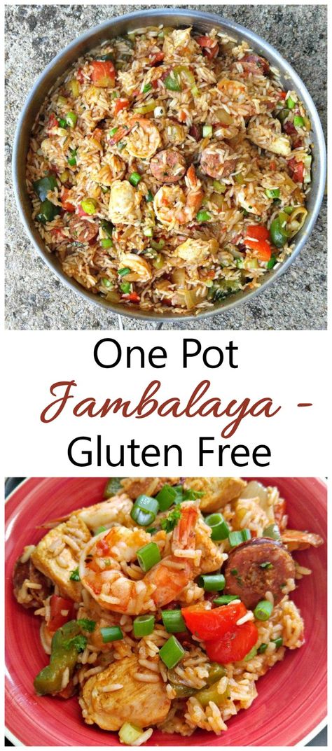 Gluten Free Jambalaya Recipe, Gluten Free Jambalaya, Jumbolia Recipes, One Pot Jambalaya Recipe, One Pot Jambalaya, Gluten Free Instant Pot Recipes, Gluten Free Instant Pot, Gf Dinner, Shrimp Sausage