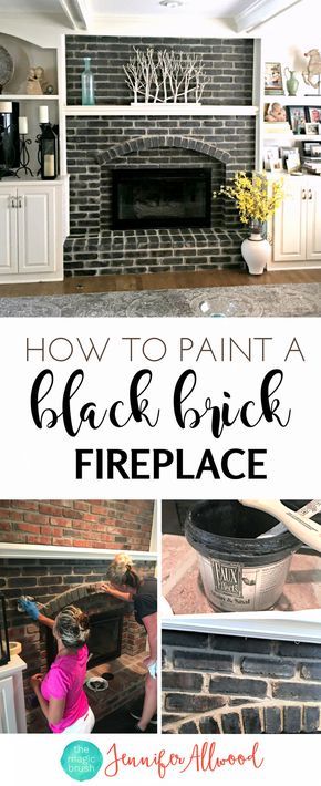 How to make a Painted Black Brick Fireplace Jennifer Allwood | Fireplace Makeover | DIY Fireplace Ideas Diy Fireplace Ideas, Fireplace Makeover Diy, Black Brick Fireplace, Brick Fireplace Wall, Jennifer Allwood, Painting Brick, Fireplace Makeovers, Diy Fireplace Makeover, Paint Fireplace