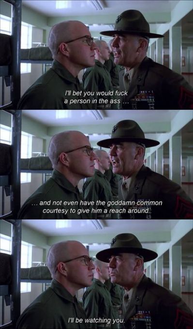 Full Metal Jacket Quotes, Military Life Quotes, Usmc Quotes, Marine Corps Humor, Military Jokes, Matthew Modine, Drill Instructor, 1980s Movies, Adam Baldwin