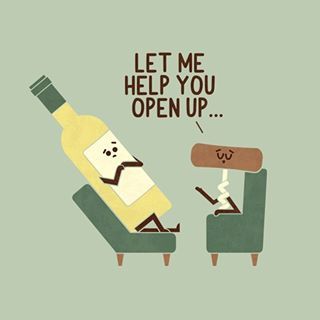 Open Up #illustration #wine #corkscrew #funny #pun #comics Drinking Puns, Alcohol Puns, Visual Puns, Drinking Quotes, Cute Images With Quotes, Wine Quotes, Wine Art, Funny Doodles, Wine Humor