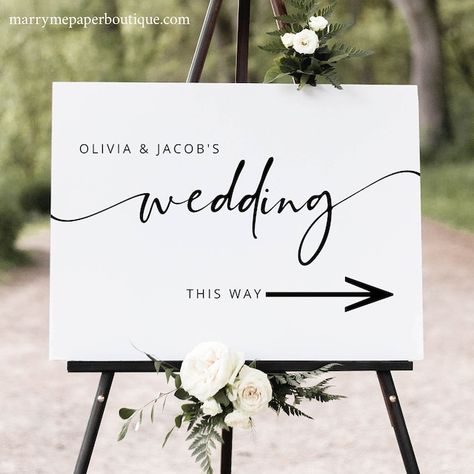 MarryMePaperBoutique - Etsy Wedding Direction Signs, Direction Sign, Wedding Directions, Arrow Sign, Elegant Wedding Reception, Simple Elegant Wedding, Directional Signs, Reception Signs, Wedding Posters