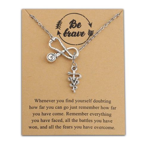 PRICES MAY VARY. Vet tech gift - Whenever you find yourself doubting how far you can go just remember how far you have come. Remember everything you have faced, all the battles you have won, and all the fears you have overcome. Stainless steel Y necklace length: 12.7"(32.5cm) It is easy to adjust based on neck size to get a comfortable wearing experience. Pendant- Alloy. It is lead free and nickel free, hypo allergenic, it doesn’t rust, change colour or tarnish. Do you have a special person in y Veterinary Gifts Ideas, Veterinary Assistant Quotes, Vet Tech Week Quotes, Vet Tech Week Gift Ideas, Vet Tech Inspirational Quotes, Diy Vet Tech Gifts, Vet Tech Gift Ideas, Veterinarian Quotes, Veterinary Technician Gifts