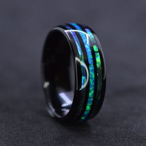 Tungsten Carbide Mens Rings, Black Band Ring, Black Tungsten Carbide Ring, Blue Fire Opal, Black Tungsten Rings, Tungsten Mens Rings, Titanium Wedding Rings, Gold Color Ring, Tungsten Wedding Rings