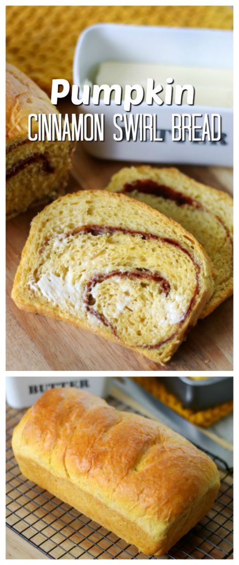 Pumpkin Swirl Bread, Pumpkin Cinnamon Bread, Spice Desserts, Cinnamon Swirl Bread Recipe, Swirl Bread Recipe, Homemade Snacks Recipes, Cinnamon Bread Recipe, Swirl Bread, Cinnamon Swirl Bread