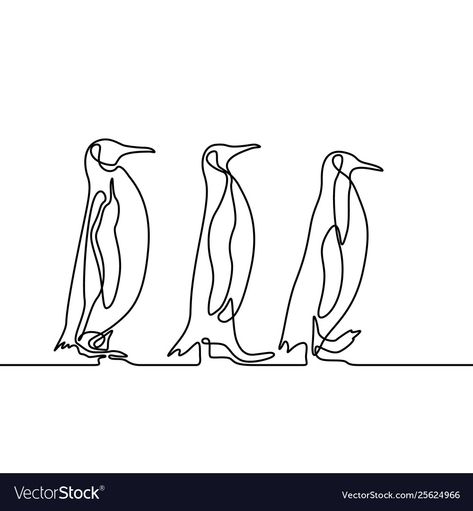 Penguin Line Drawing, Penguin Line Art, Penguin Tattoos, Sister Tat, Animal Line Drawings, Penguin Tattoo, Penguin Drawing, 8th Grade Art, Line Art Style