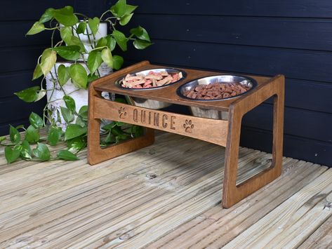 Elevated Tilted Dog Bowls, Wooden Dog Food Stand, Tall Dog Bowl Stand, Wooden Raised Dog Feeder, Raised Dog Food Stand, Diy Elevated Dog Bowls, Elevated Dog Bowls Diy, Raised Dog Bowls Diy, Wooden Dog Bowl Stand