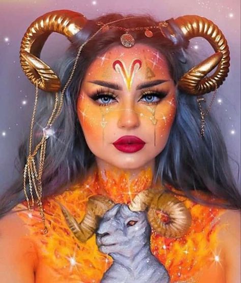 This Artist's Zodiac Makeup Looks Will Make Your Jaw Drop Zodiac Makeup Looks, Beach Makeup Look, Peach Makeup Look, Burgundy Makeup Look, Black Makeup Looks, Zodiac Makeup, Dark Makeup Looks, Sunset Makeup, Organization Makeup