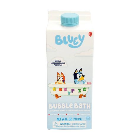 Make bath time exciting with the Happy Bubble Carton Bluey 24 oz. Bubble Bath! Inspired by the beloved Bluey characters, this bubble bath creates a bubbly wonderland that keeps kids entertained while gently cleansing their skin. Its mild, dermatologist-tested formula ensures bath time is fun and safe, leaving your child feeling refreshed. With a kid-friendly scent and a generous 24 oz. size, it guarantees countless bubble-filled baths. Pampers Easy Ups, Bluey Stuff, Bluey Characters, Baby Body Wash, Baby Bubble Bath, Cool Kids Bedrooms, Baby Toiletries, Gentle Baby, Baby Bubble