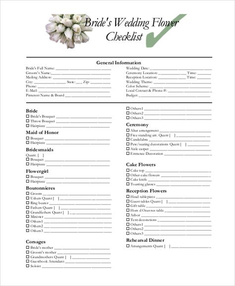 wedding-flower-checklist-pdf Wedding Flowers Checklist Printable, Wedding Flowers Price Guide, Flower Checklist For Wedding, Wedding Flower Price Guide, Wedding Floral List, Wedding Flower Checklist, Simple Wedding Checklist, Wedding Decoration Checklist, Wedding Checklist Template