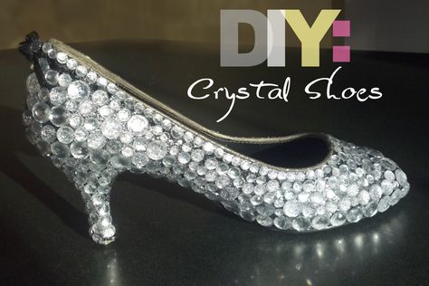 DIY Crystal Shoes - Perfect for Weddings, Proms, or Just for Fun! - Mommysavers.com Girls Cinderella Costume, Silver Sparkle Heels, New Cinderella Movie, Diy Wedding Shoes, How To Spray Paint, New Cinderella, Crystal Wedding Shoes, Cinderella Movie, Cinderella Costume