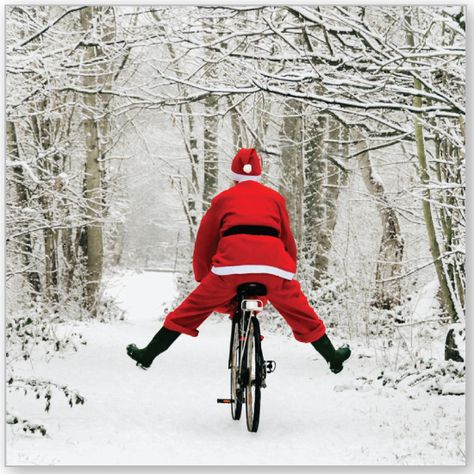 For Xmas. "Santa on the bike." Santa Christmas Cards, Winter Red, Santa Claus Is Coming To Town, Winter Magic, Noel Christmas, Santa Baby, Father Christmas, Ho Ho Ho, Dear Santa