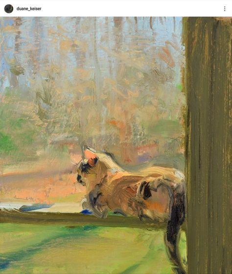 Cat Paintings, Painting Inspo, Screened Porch, Cat Painting, Pretty Art, The Window, Cat Art, Art Stuff, Oil Paintings