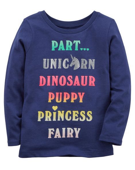 Part Unicorn Jersey Tee, Color Toddler Graphic Tee, Unicorn Graphic, Princess Fairy, Carter Kids, Carters Girl, Girls Graphic Tee, Graphic Tee Shirt, Toddler Tees