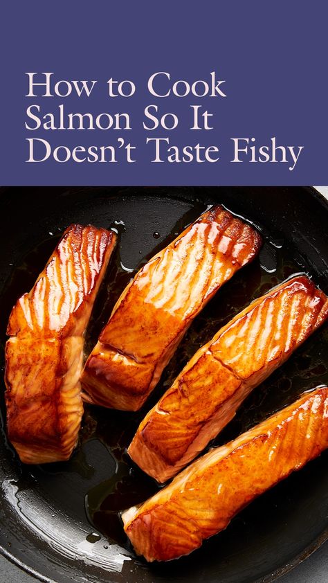 The fatty acids in salmon provide richness and silky texture—but they can also make it taste fishy. Here’s what you need to know to tamp down on that strong flavor. Salmon Recipes Not Fishy, Salmon Recipes That Dont Taste Fishy, How To Like Salmon, Salmon Recipe For People Who Don't Like Salmon, How To Get Rid Of Fishy Taste In Salmon, Salmon That Doesn't Taste Fishy, How To Make Salmon Not Taste Fishy, How To Clean Salmon, How To Cook Salmon With Skin On