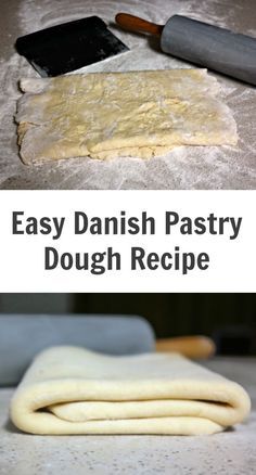 Danish Dough Recipe, Pastry Danish, Easy Danish, Danish Pastry Dough, Easy Puff Pastry Recipe, Pastry Dough Recipe, Cheese Danish Recipe, Danish Dough, Easy Puff Pastry