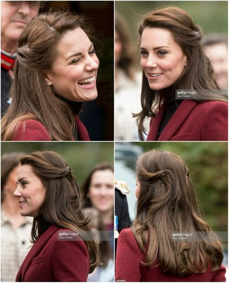 Princess Catherine Hair, Duchess Hairstyle, Kate Middleton Hairstyle, Royal Hairstyles, Kate Middleton Hair, Catherine Duchess Of Cambridge, Front Hair Styles, Hair Stylies, Work Hairstyles