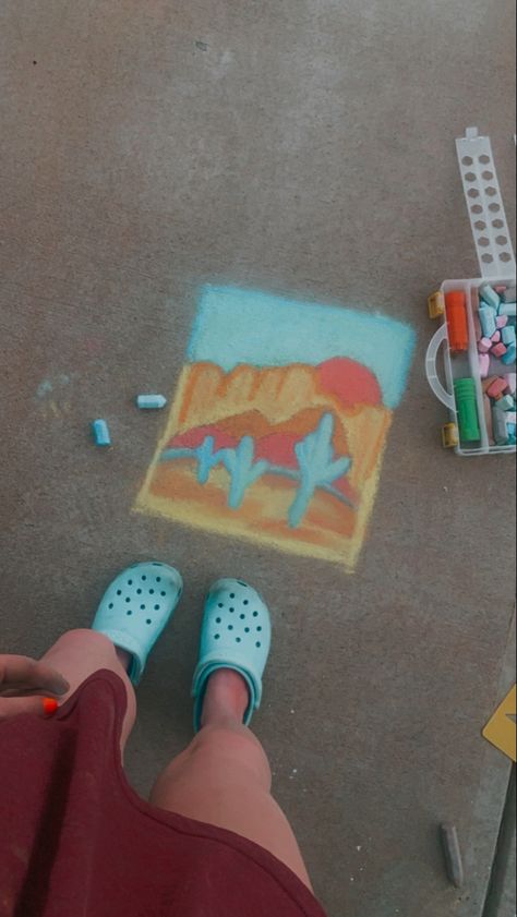 Western Chalk Art, Fun Chalk Art, Parking Spot Painting, Spot Painting, Chalk Ideas, Side Walk, Sidewalk Chalk Art, Parking Spot, Chalk Drawings