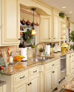 Custom Kitchen...lov Cottage White Cabinets Kitchen, Soft Cream Kitchen Cabinets, Yellow Kitchen Designs, Yellow Kitchen Cabinets, Antique White Kitchen, Yellow Cabinets, Kitchen Ideas Dark Cabinets, Kitchen Ideas Dark, Casa Country