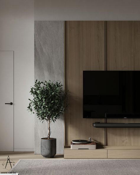 Tv Feature Wall, Tv Panel, Japandi Interior, Tv Wall Design, Tv Units, Living Room Design Decor, Design Room, Living Room Tv Wall, Tv Console