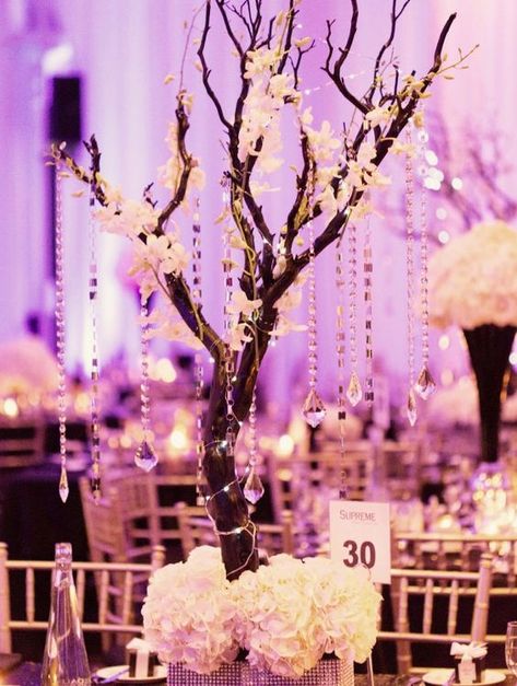 Indian Wedding Centerpieces, Tree Branch Centerpieces, Branch Centerpieces Wedding, Vintage Wedding Centerpieces, Branch Centerpieces, Tall Wedding Centerpieces, Tree Centerpieces, Wedding Reception Centerpieces, Reception Centerpieces