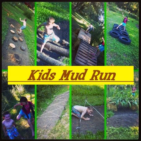 Kid's mud run, mud obstacle course, birthday party ideas, Mason's Mini Muckfest Our Little Backyard Farm Mud Party Ideas, Party Obstacle Course, Obstacle Course Birthday Party, Kids Mud Run, Social Gathering Ideas, Backyard Kids Party, Diy Carnival Games, Backyard Obstacle Course, Backyard Kids