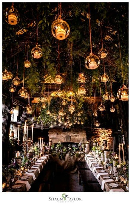 Forest Wedding Decorations, Enchanted Forest Wedding Theme, Enchanted Forest Decorations, Forest Theme Wedding, Long Tables, Enchanted Forest Wedding, Forest Decor, Romantic Lighting, Woodland Wedding